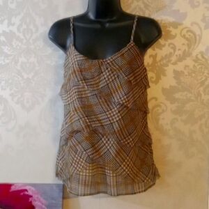 New York and Company Plaid Tank Top XS